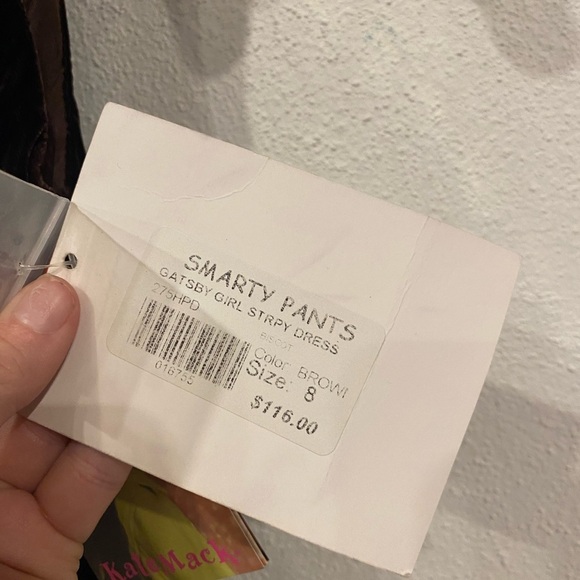 NWT Biscotti Collezioni Brown Velvet Fringe Dress Size 8 - Picture 3 of 6